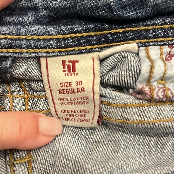 !IT Jeans Women’s Super Distressed Boot Cut Blue Denim Jeans - Picture 7 of 9